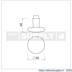 Ami 160/60 knopkruk gatdeel aluminium M6 F1 - S10900422 - afbeelding 2