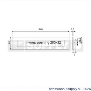 Ami DL binnendraaiende briefplaat met veer aluminium F2 deurdikte 38-42 mm - S10900055 - afbeelding 2