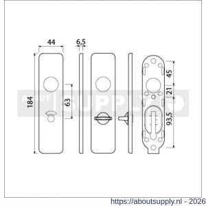 Ami 185/44 Klik kortschild aluminium toilet- en badkamersluiting WC 8/63 F1 - S10900600 - afbeelding 2