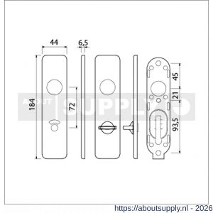 Ami 185/44 Klik kortschild aluminium toilet- en badkamersluiting WC 8/72 F1 - S10900601 - afbeelding 2