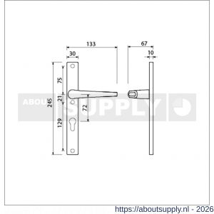 Ami 245/30-357 smalschild-kruk-kruk garnituur deurkruk 357 vastdraaibaar 245/30 profielcilinder PC 72 R6,5 F1 - S10900139 - afbeelding 2