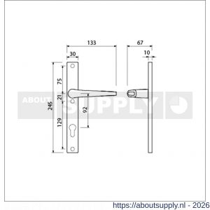 Ami 245/30-357 smalschild-kruk-kruk garnituur deurkruk 357 vastdraaibaar 245/30 profielcilinder PC 92 R6,5 F1 - S10900141 - afbeelding 2
