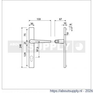 Ami 245/30-357 smalschild-kruk-kruk garnituur deurkruk 357 vastdraaibaar 245/30 profielcilinder PC 97.3 M5 F1 - S10900142 - afbeelding 2