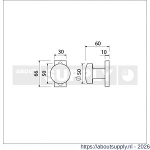 Ami 65/30-169/50 smalrozet knop combinatie knop 169/50 vast 65/30 R6.5 hartafstand 50 mm F1 - S10900414 - afbeelding 2