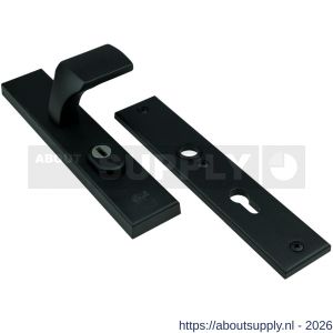 Ami VHB 251/15-144 KT veiligheidsvoordeur-knoplangschildgarnituur SKG*** kerntrekbeveiliging VHB 251/15 kerntrek KT 72 knop 144 zonder deurkruk profielcilinder PC 72 zwart RAL 9005 structuur deurdikte 53-57 mm - S10901784 - afbeelding 1