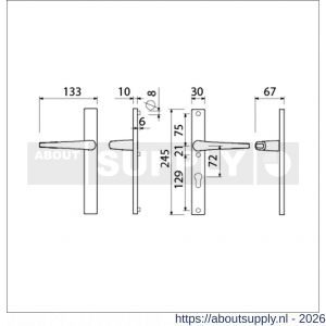 Ami 245/30-357 smalschild-kruk-kruk garnituur deurkruk 357 vastdraaibaar 245/30 blind M5-PC 72 R6,5 F1 deurdikte 53-57 mm - S10900145 - afbeelding 2