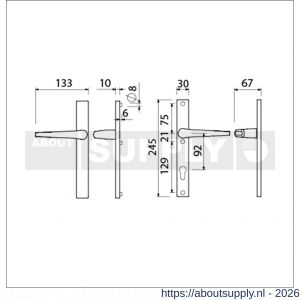 Ami 245/30-357 smalschild-kruk-kruk garnituur deurkruk 357 vastdraaibaar 245/30 blind M5-PC 92 R6,5 F1 deurdikte 53-57 mm - S10900146 - afbeelding 2