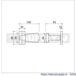 Ami 65/30-166 smalrozet knop combinatie knop 166 vast 65/30 R6.5 hartafstand 50 mm F1 - S10900417 - afbeelding 2