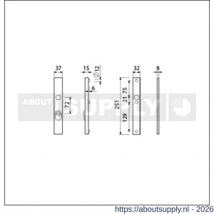 Ami VHB 251/37 KT veiligheidssmalschild SKG*** kerntrekbeveiliging VHB 251/37 buiten kerntrek KT 72 en 251/32 binnen blind F1 deurdikte 53-57 mm - S10901627 - afbeelding 2