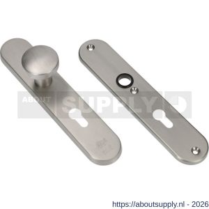Ami VHB 250/50/1-169/50 veiligheidsvoordeur-knoplangschildgarnituur SKG*** Archi Design ovaal VHB 250/50/1 knop 169/50 profielcilinder PC 55 zonder deurkruk Irox deurdikte 38-42 mm - S10901053 - afbeelding 1