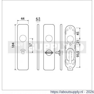 Ami 185/44 Klik kortschild aluminium toilet- en badkamersluiting WC 5/57 F1 - S10900598 - afbeelding 2