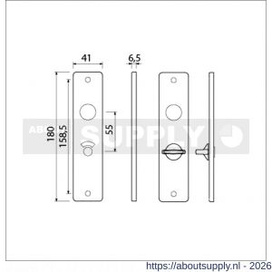 Ami 180/41 RH kortschild aluminium rondhoek toilet- en badkamersluiting WC 8/55 mm F1 - S10900561 - afbeelding 2