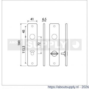 Ami 180/41 RH kortschild aluminium rondhoek toilet- en badkamersluiting WC 8/72 mm F1 - S10900563 - afbeelding 2