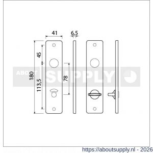 Ami 180/41 RH kortschild aluminium rondhoek toilet- en badkamersluiting WC 8/78 mm F1 - S10900564 - afbeelding 2
