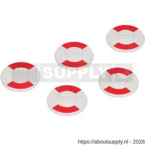 Ami deurbeslag indicatieplaatje kunststof rood-wit 5 mm stergat set 5 stuks - S10900216 - afbeelding 1