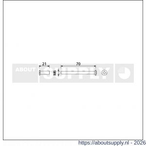 Ami deurbeslag patentbout compleet met huls RVS M6x70 mm schroef en huls RVS set 10 stuks - S10900213 - afbeelding 2
