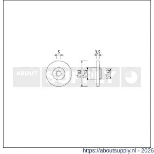 Ami deurbeslag indicatieplaatje kunststof rood-wit 5 mm stergat set 5 stuks - S10900216 - afbeelding 2