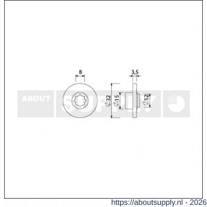 Ami deurbeslag indicatieplaatje kunststof rood-wit 8 mm stergat set 5 stuks - S10900217 - afbeelding 2