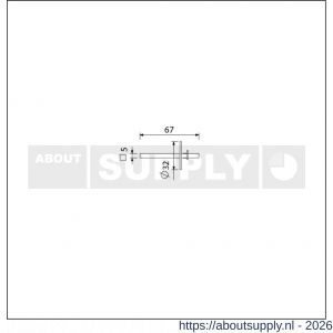 Ami toilet- en badkamersluiting WC stift vierkant 5x67 mm stiftontsluiting - S10900222 - afbeelding 1