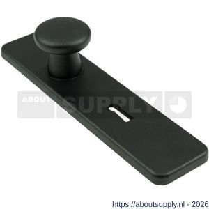 Ami 185/44 Klik knopkortschild aluminium knop 160/40 vast kortschild 185/44 Klik sleutelgat SLG 56 zwart RAL 9005 structuur finish - S10900741 - afbeelding 1