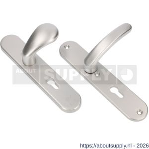 Ami VHB 250/50/1-173-378 veiligheids Rotaveer knop-kruk langschildgarnituur SKG*** ovaal VHB knop 173 250/50/1 buiten en binnen profielcilinder PC 72 deurkruk 378 Rota F1 deurdikte 38-42 mm - S10901287 - afbeelding 1