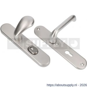 Ami VHB 250/15-173-386 KT veiligheids Rotaveer knop-kruk langschildgarnituur SKG*** kerntrekbeveiliging VHB 173 knop 386 Rota 250/50/15 buiten kerntrek KT 72 en binnen profielcilinder PC 72 F1 deurdikte 38-42 mm - S10901310 - afbeelding 1