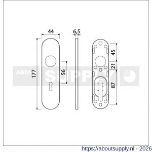 Ami 177/1 Klik kortschild aluminium sleutelgat SLG 56 F1 - S10900526 - afbeelding 2