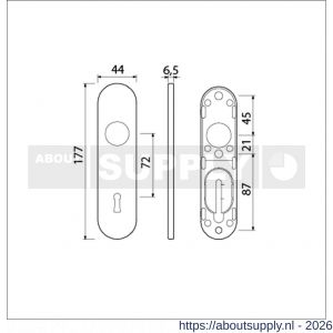 Ami 177/1 Klik kortschild aluminium sleutelgat SLG 72 F1 - S10900527 - afbeelding 2