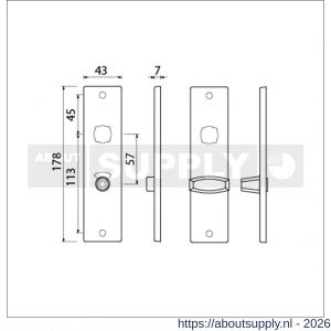 Ami 178/43 kortschild aluminium toilet- en badkamersluiting WC 5/57 mm F1 - S10900547 - afbeelding 2