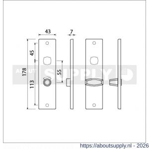 Ami 178/43 kortschild aluminium toilet- en badkamersluiting WC 8/55 mm F1 - S10900548 - afbeelding 2