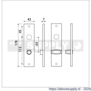Ami 178/43 kortschild aluminium toilet- en badkamersluiting WC 8/63 mm F1 - S10900549 - afbeelding 2