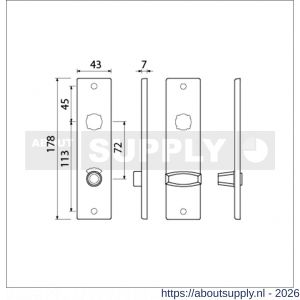 Ami 178/43 kortschild aluminium toilet- en badkamersluiting WC 8/72 mm F1 - S10900550 - afbeelding 2