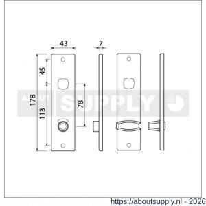 Ami 178/43 kortschild aluminium toilet- en badkamersluiting WC 8/78 mm F1 - S10900551 - afbeelding 2
