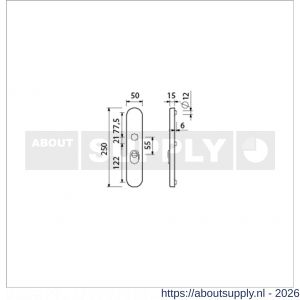 Ami VHB 250/15 KT veiligheidslangschild SKG*** kerntrekbeveiliging ovaal buitenlangschild 250/50/15 kerntrek KT 55 F1 - S10901479 - afbeelding 2