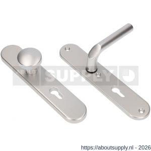 Ami VHB 250/50/1-169/50 veiligheidsvoordeur-knoplangschildgarnituur SKG*** ovaal VHB 250/50/1 profielcilinder PC 72 knop 169/50 F1 profielcilinder PC 72 en deurkruk 369 M6 deurdikte 38-42 mm - S10901056 - afbeelding 1