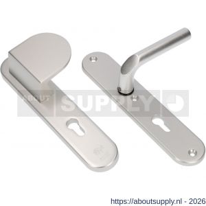 Ami VHB 250/50/1-90/83 veiligheidsvoordeur-duwerlangschildgarnituur SKG*** ovaal VHB 250/50/1 profielcilinder PC 72 deurduwer 90/83 rechts F1 profielcilinder PC 72 en deurkruk 369 M6 deurdikte 38-42 mm - S10900945 - afbeelding 1