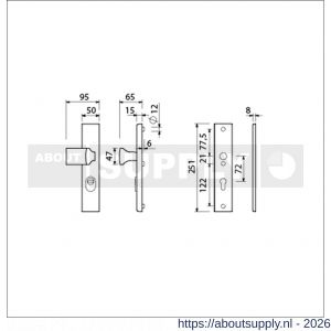 Ami VHB 251/15-144 KT senioren veiligheidsvoordeur-knoplangschildgarnituur SKG*** kerntrekbeveiliging omkeer VHB 251/50/15 kerntrek KT 72 omkeer knop 144 zonder deurkruk profielcilinder PC 72 omkeer F1 deurdikte 38-42 mm - S10901270 - afbeelding 2