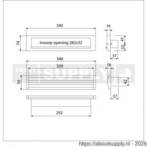 Ami EP 965 briefplaat-tochtklep met schacht aluminium F1 deurdikte 53-57 mm Climate Comfort - S10900015 - afbeelding 2
