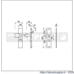 Ami VHB 251/15-144 KT veiligheidsvoordeur-knoplangschildgarnituur SKG*** kerntrekbeveiliging VHB 251/50/15 kerntrek KT 55 knop 144 zonder deurkruk profielcilinder PC 55 F1 deurdikte 53-57 mm - S10901325 - afbeelding 2