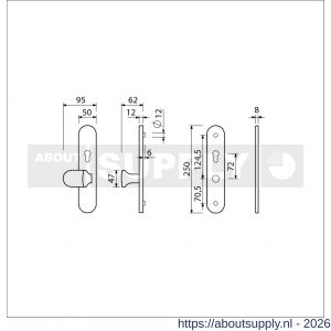 Ami VHB 250/50/1-145 senioren veiligheidsvoordeur-knoplangschildgarnituur SKG** ovaal omkeer VHB 250/50/1 profielcilinder PC 72 omkeer Varo knop 145 zonder deurkruk F1 deurdikte 38-42 mm 2G - S10900859 - afbeelding 2