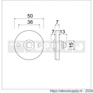 Ami 3 RH beldrukker aluminium rond rozet F2 - S10900010 - afbeelding 2
