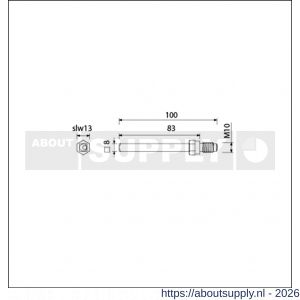 Ami deurbeslag gelagerde wissel Quickstift 8x100 mm (8x83) - S10900241 - afbeelding 2