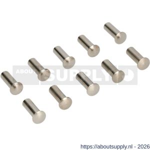 Ami deurbeslag patentbouthuls messing vernikkeld M6x21 mm zonder zaagsnede set 10 stuks - S10900200 - afbeelding 1