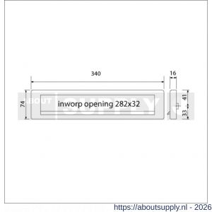 Ami EP 960 briefplaat met veer aluminium deurdikte 38-42 mm zwart RAL 9005 structuur finish Climate Comfort - S10900066 - afbeelding 2