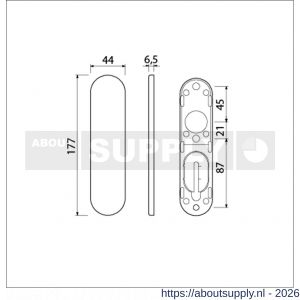 Ami 177/1 Klik kortschild aluminium geheel blind F1 - S10900524 - afbeelding 2