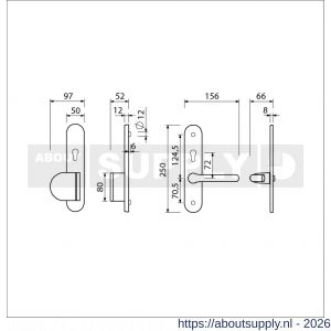 Ami VHB 250/50/1-90/83-386 senioren veiligheids Rotaveer duwer-kruk langschildgarnituur SKG** ovaal omkeer VHB 250/50/1 profielcilinder PC 72 omkeer deurduwer 90/83 links en deurkruk 386 Rota deurdikte 53-57 mm F1 - S10901138 - afbeelding 2