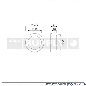 Ami deurbeslag geleidering nylon transparant wit set 100 stuks - S10900170 - afbeelding 2