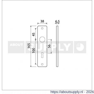 Ami 165/4 RH kortschild aluminium rondhoek sleutelgat SLG 56 F2 - S10900515 - afbeelding 2