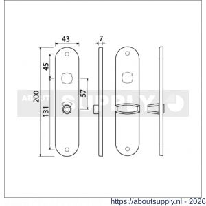 Ami 200/1/7 langschild aluminium Archi Design toilet- en badkamersluiting WC 5/57 mm Irox - S10900702 - afbeelding 2