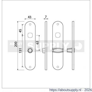 Ami 200/1/7 langschild aluminium Archi Design toilet- en badkamersluiting WC 8/63 mm Irox - S10900703 - afbeelding 2